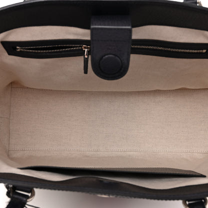 Gucci GG Supreme Monogram Textured Calfskin Web Medium Ophidia Shopping Tote Beige Blue 5 of 10