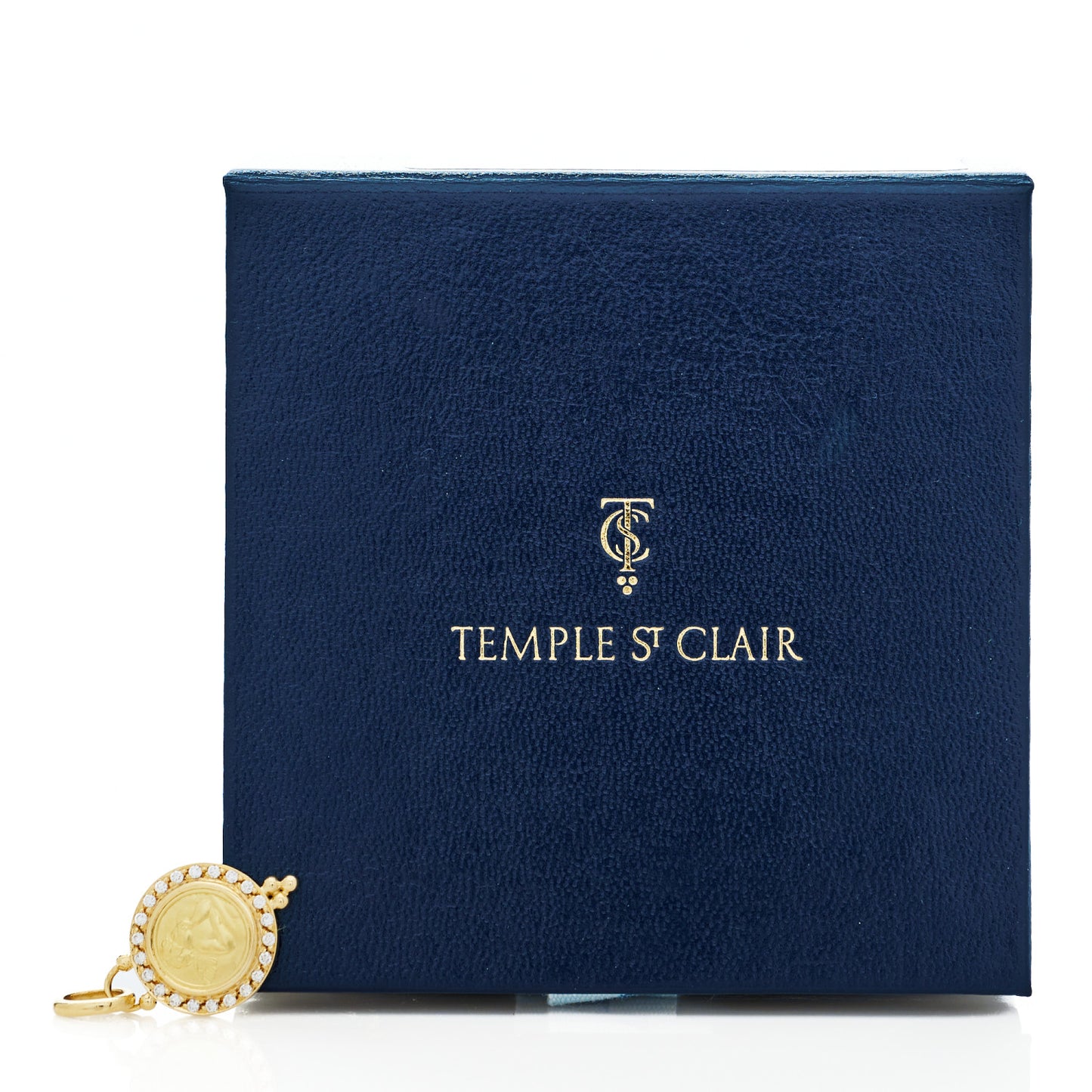 18K Yellow Gold Diamond 10mm Pave Angel Pendant