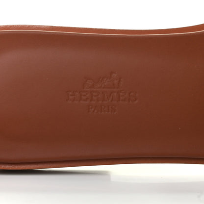 Hermes Box Calfskin Oran Sandals 37.5 Gold 7 of 8