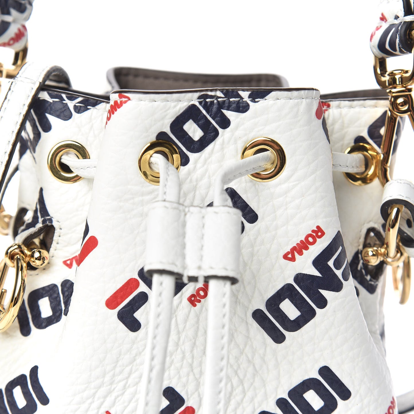 X FILA Vitello F is Fendi Mania Mini Mon Tresor Bucket Bag White