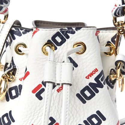 Fendi X FILA Vitello F is Fendi Mania Mini Mon Tresor Bucket Bag White 10 of 11