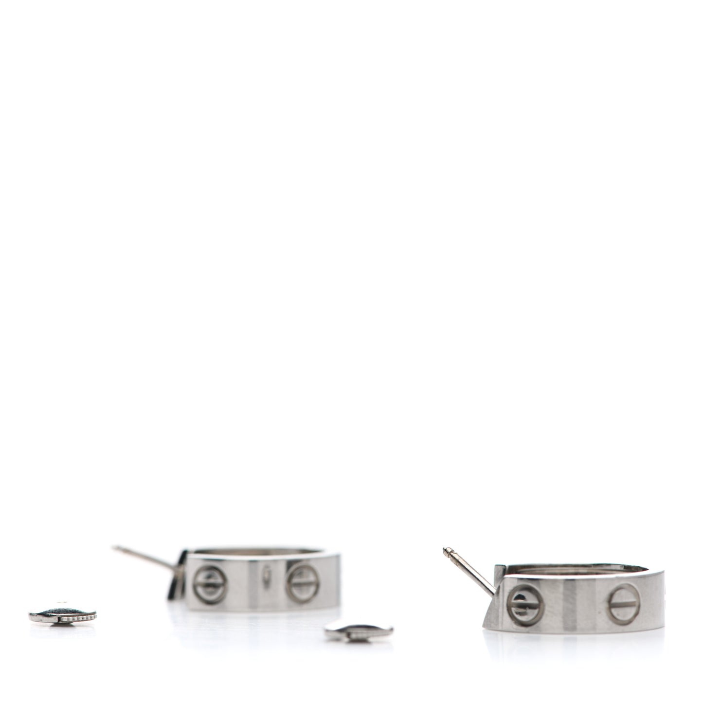 18K White Gold 5.5mm LOVE Hoop Earrings
