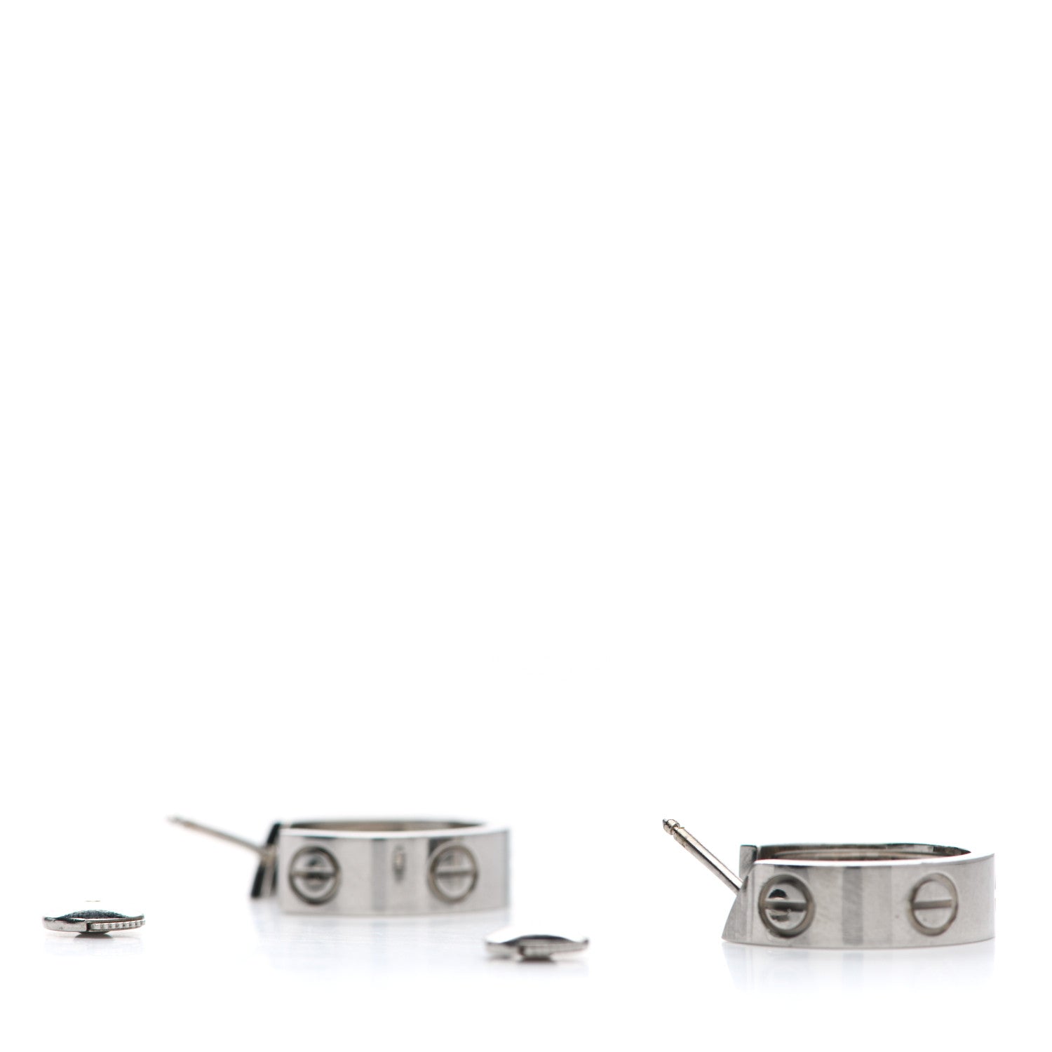 Cartier 18K White Gold 5.5mm LOVE Hoop Earrings 3 of 6