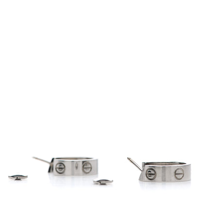 Cartier 18K White Gold 5.5mm LOVE Hoop Earrings 3 of 6