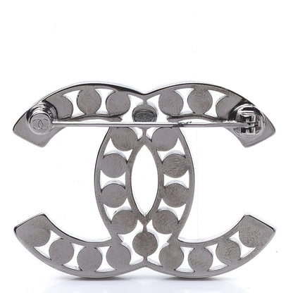 Chanel Crystal CC Brooch Silver 3 of 5