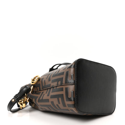 Fendi Vitello Liberty F is Fendi Bi-Color FF 1974 Embossed Mini Mon Tresor Bucket Bag Maya Black 4 of 10