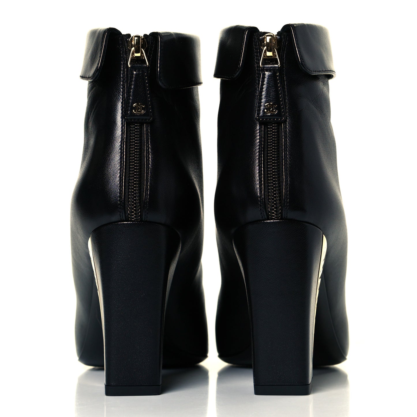 Lambskin Grosgrain Triangle & Collar 90 Ankle Boots 40 Black
