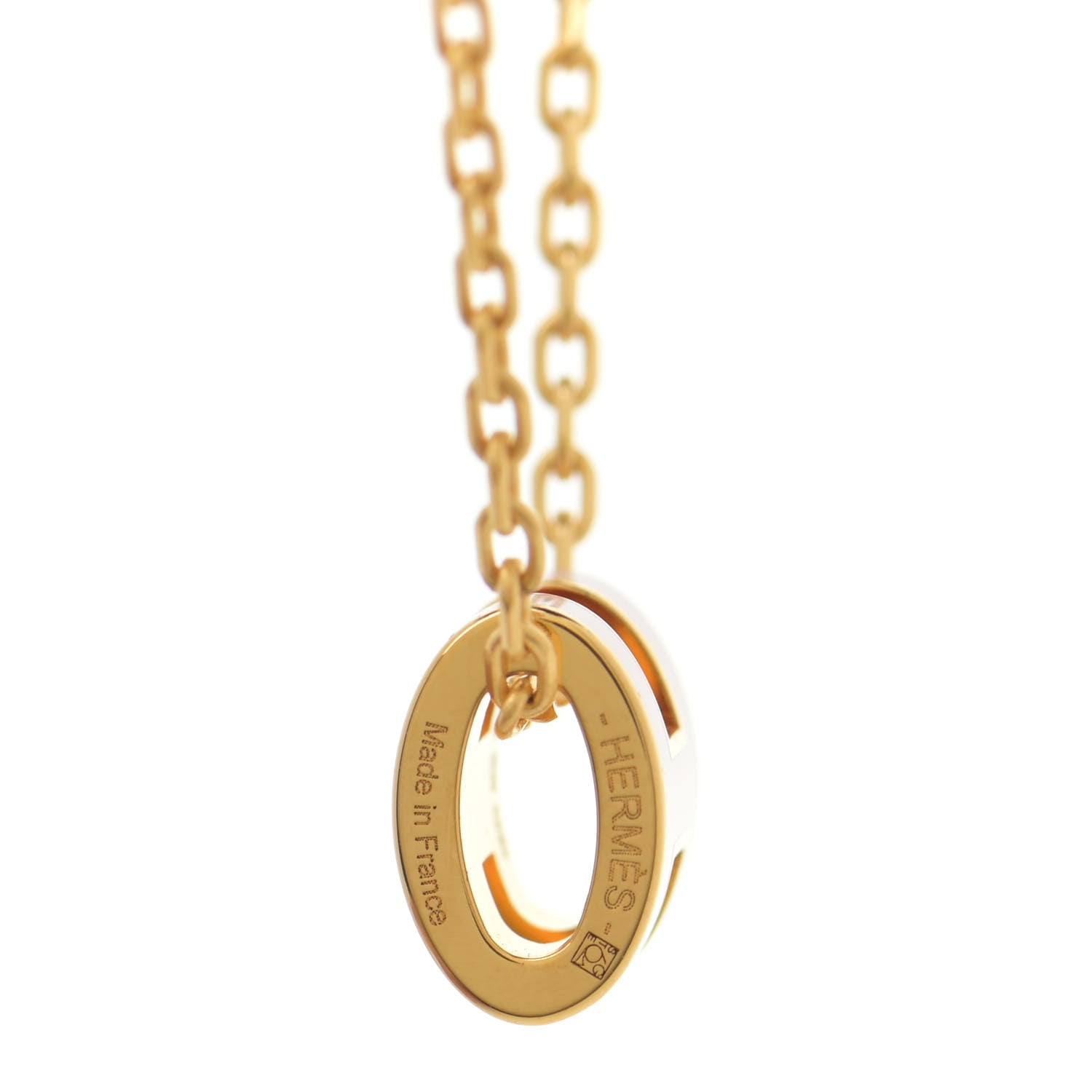 Hermes Lacquered Gold Mini Pop H Pendant Necklace Rose Dragee 5 of 5