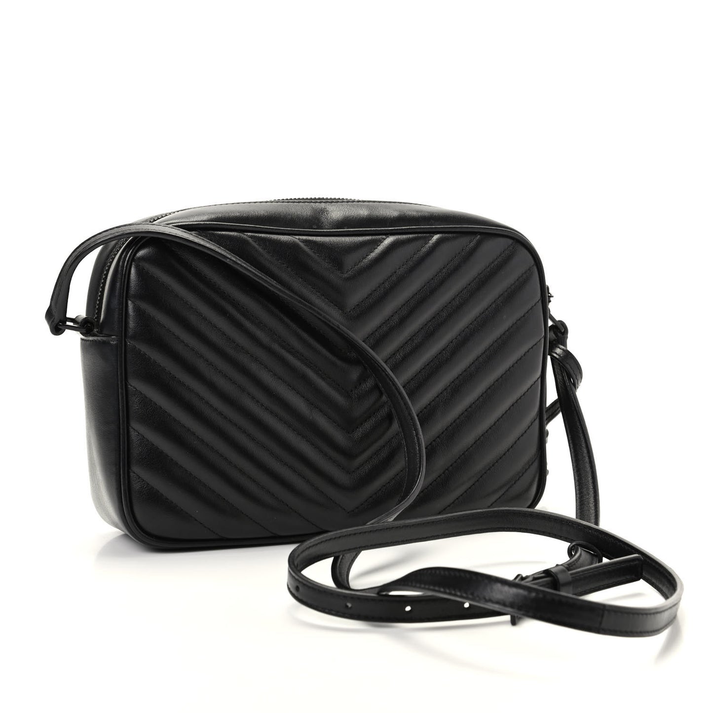 Calfskin Matelasse Monogram Lou Camera Bag Black
