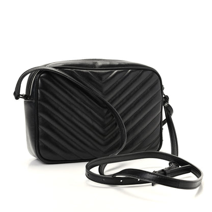 Saint Laurent Calfskin Matelasse Monogram Lou Camera Bag Black 3 of 9