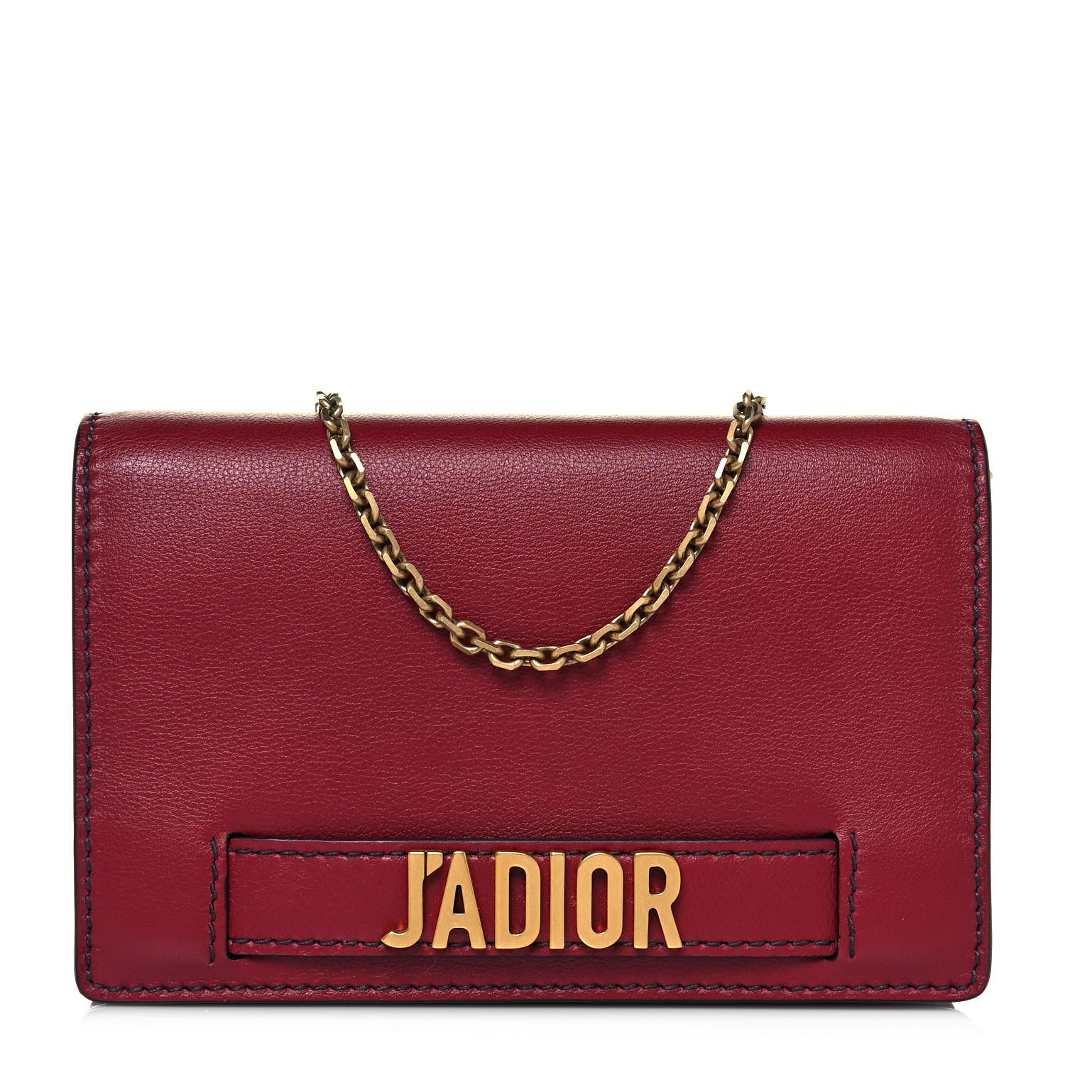 Christian Dior Calfskin J'Adior Wallet on Chain Pouch Red 1 of 14