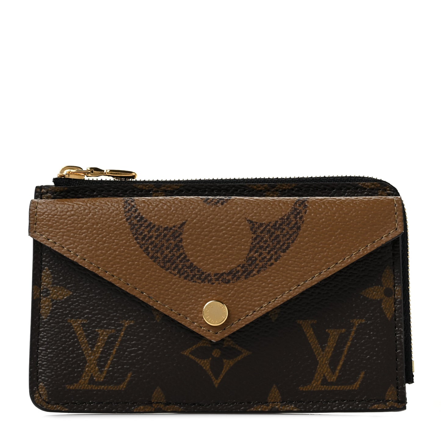 Reverse Monogram Recto Verso Card Holder Brown