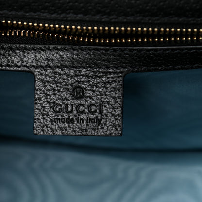Gucci Textured Calfskin Bee Star Print Small Sylvie Shoulder Bag Black 6 of 13