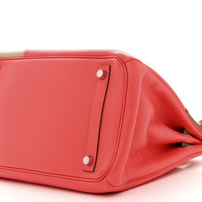 Hermes Taurillon Clemence Tadelakt Swift Tri-Color Birkin 30 Rose Jaipur Argile Etoupe 10 of 12