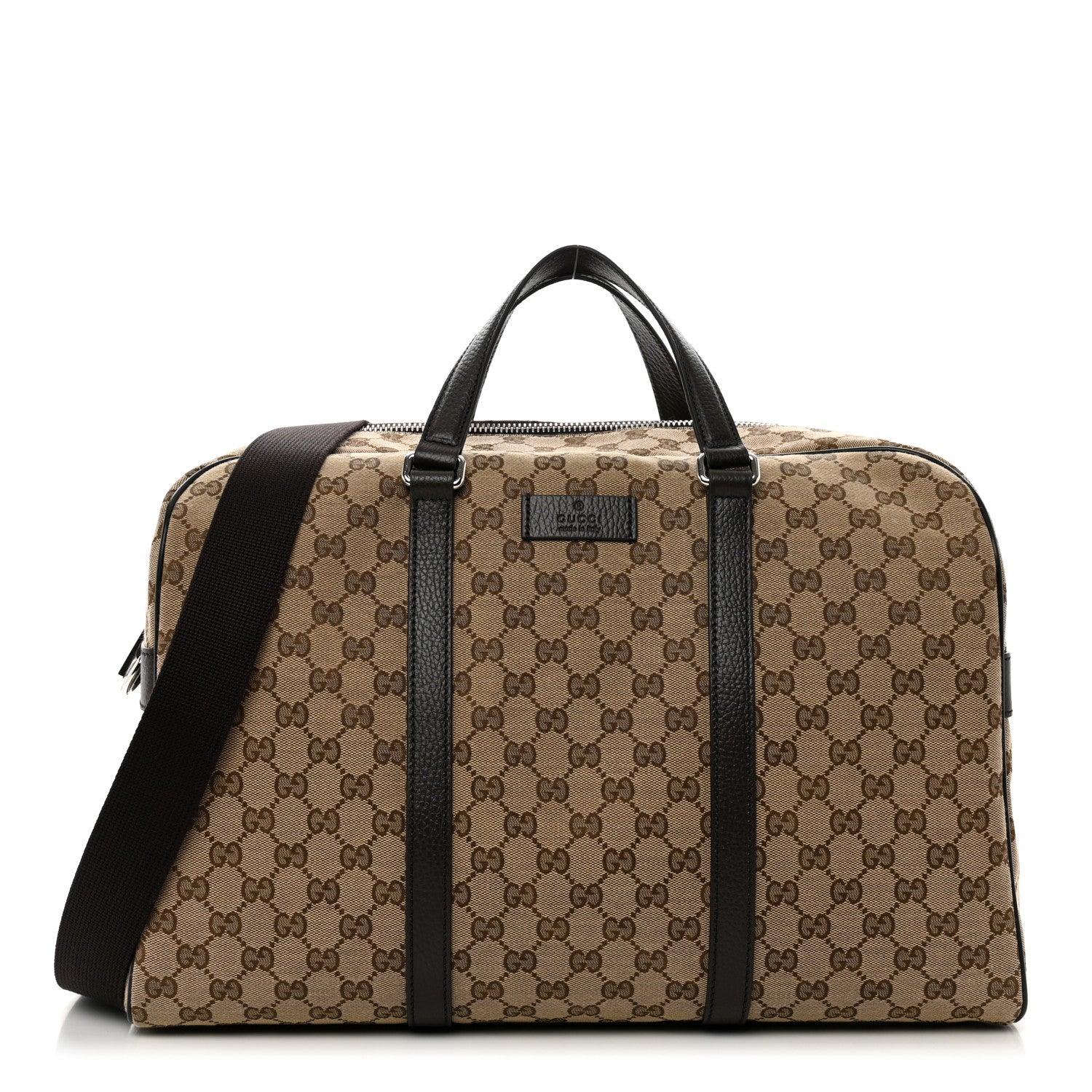 Gucci Monogram Dollar Calfskin Boston Duffle Bag Beige Ebony Testa di Moro Marrone Scuro 1 of 7