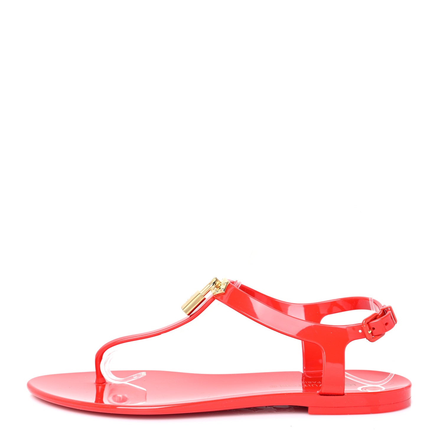 Louis Vuitton Rubber Bikini Thong Flat Sandals 39 Red 1 of 7