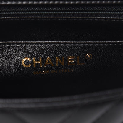 Chanel Lambskin Chevron Quilted Mini Square Flap Black 6 of 11