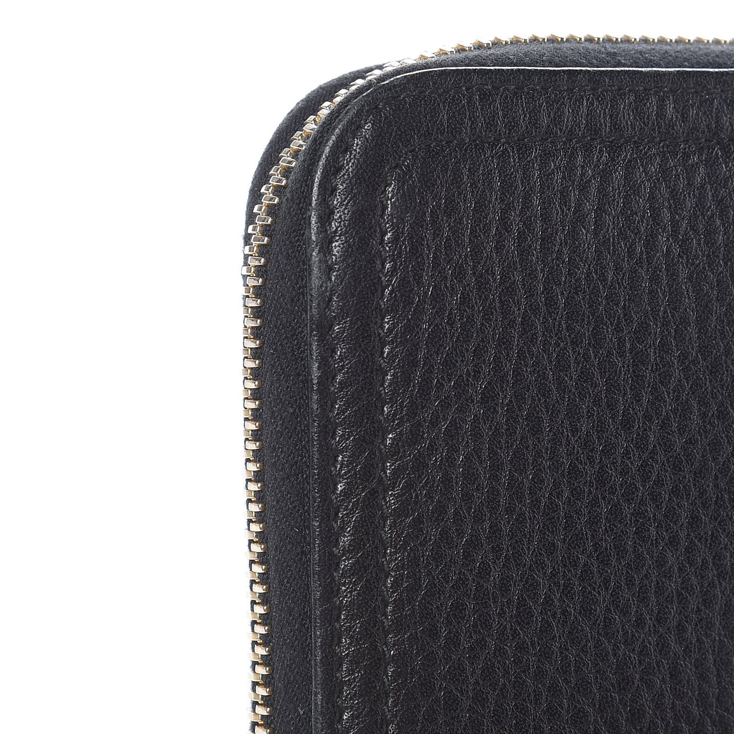 Vitello Daino Zip Around Wallet Black