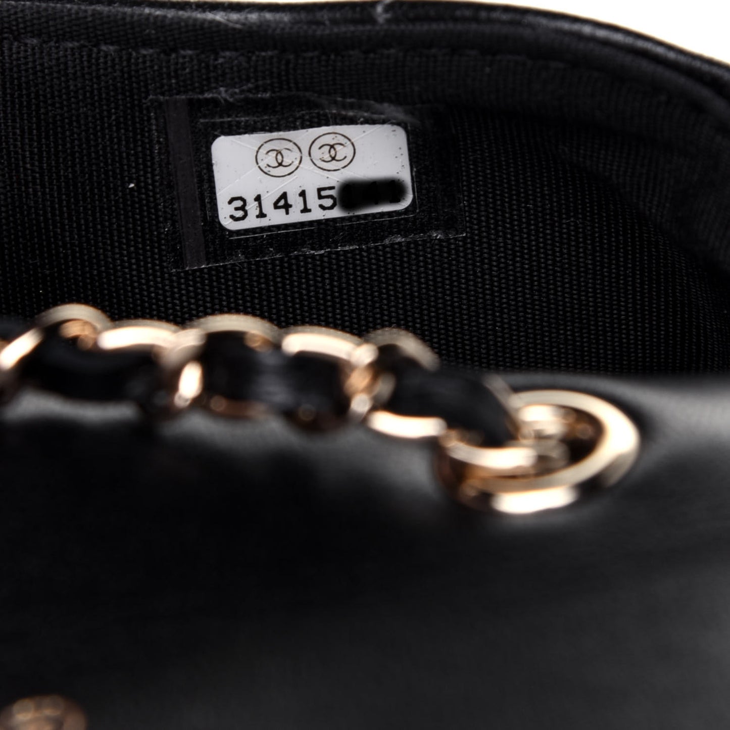 Lambskin Camellia Embossed Chain Belt Bag Black