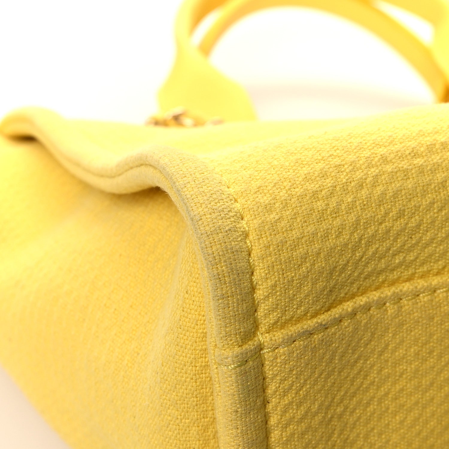 Chanel Mixed Fibers Small Deauville Tote Yellow 11 of 16
