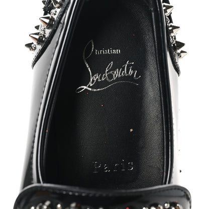 Christian Louboutin Calfskin Abrasivato Spike Womens Loafers 38.5 Black 7 of 9