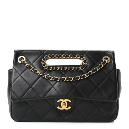 Chanel Lambskin A Real Catch Flap Bag Black 1 of 9