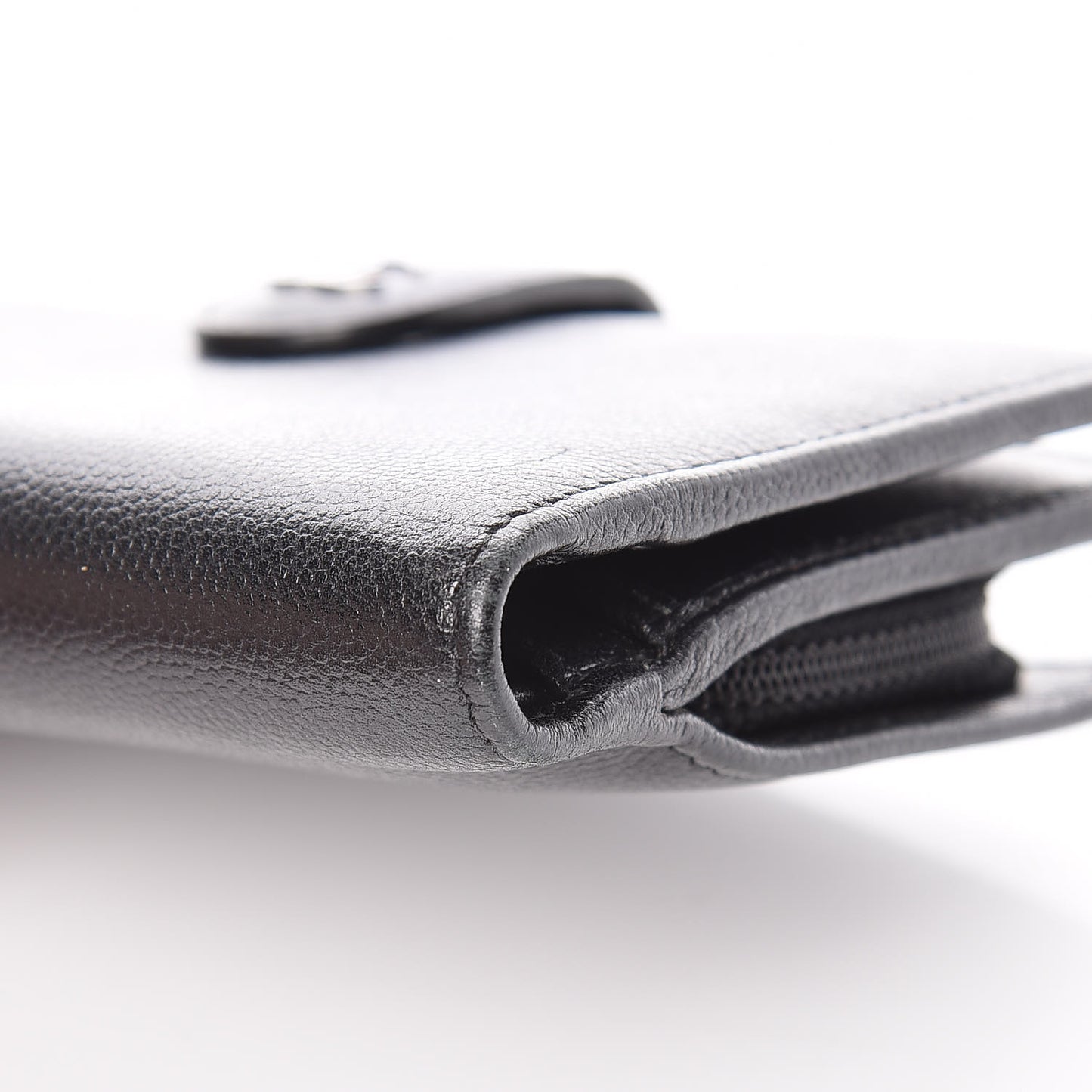 Caviar Sevruga Large Zip Pocket Wallet Black