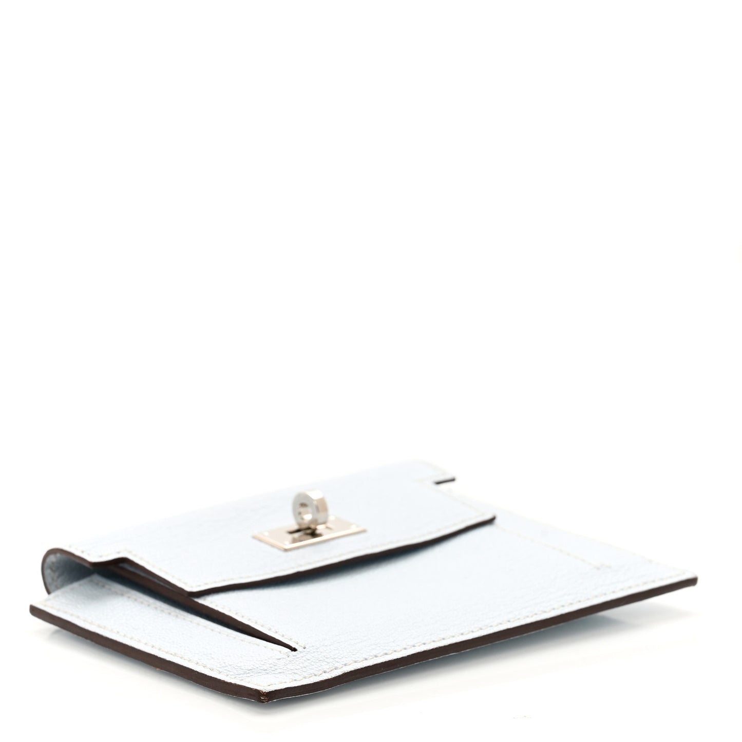 Chevre Mysore Kelly Pocket Compact Wallet Bleu Brume