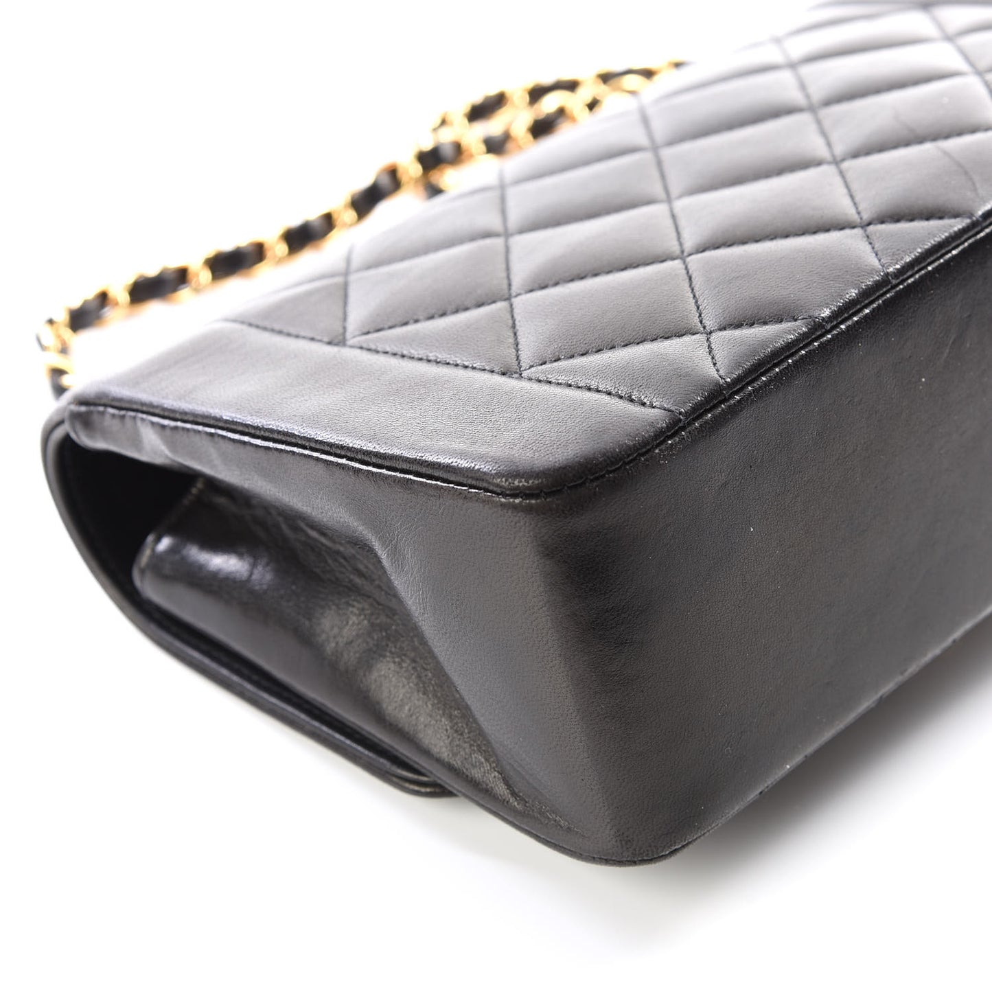 Lambskin Quilted Small Single Flap Black