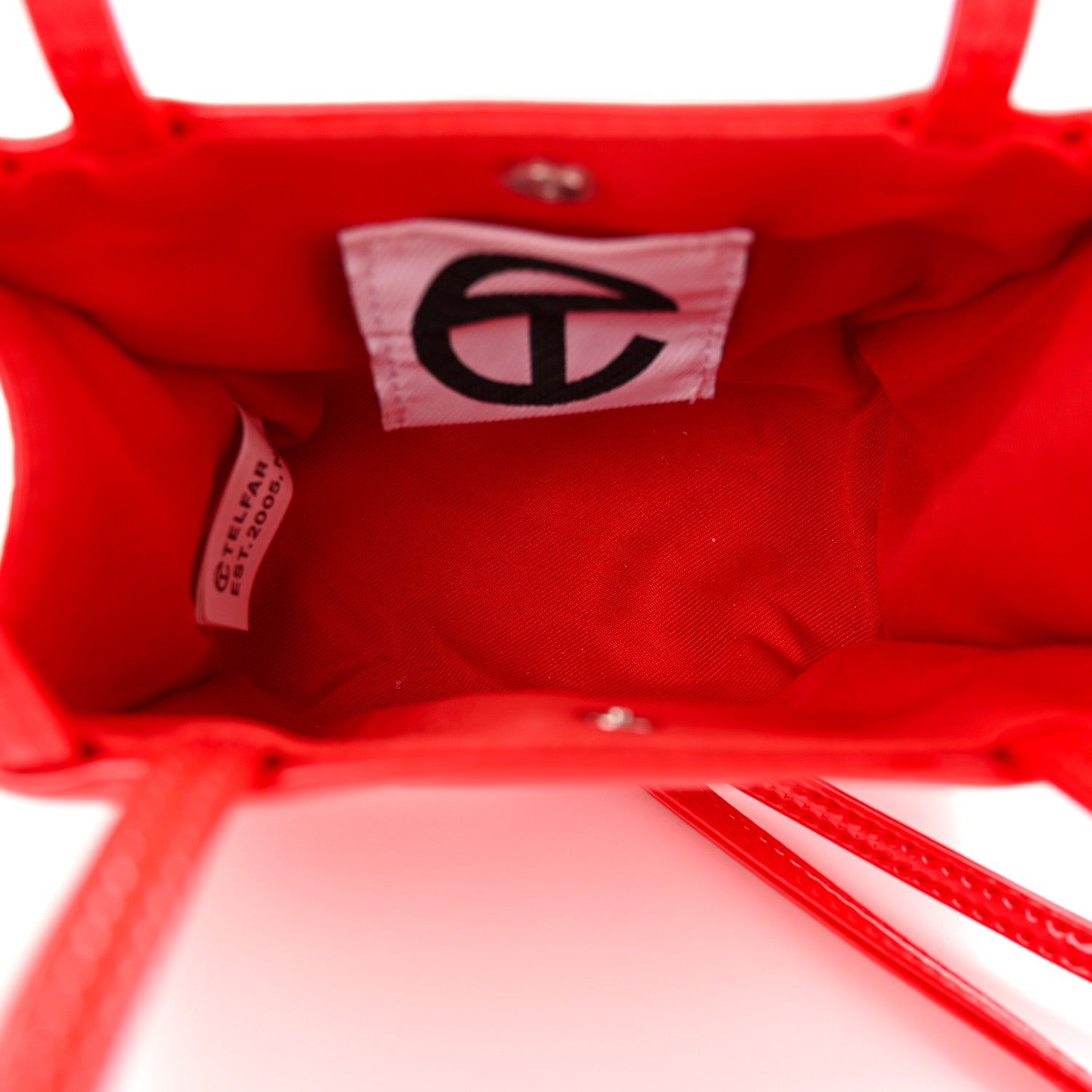 Telfar Patent Vegan Leather Small Shopping Bag Red 5 of 10