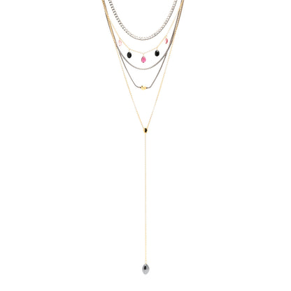 John Hardy Sterling Silver 18K Yellow Gold Multi Gemstone Adwoa Aboah Multi Row Necklace 1 of 4