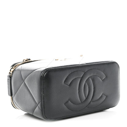 Chanel Caviar Quilted Top Handle Long Vanity Black 4 of 10