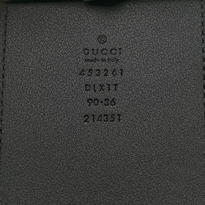 Gucci Moon Calfskin Pearl Double G 70mm Belt 90 36 Black Cream 4 of 5