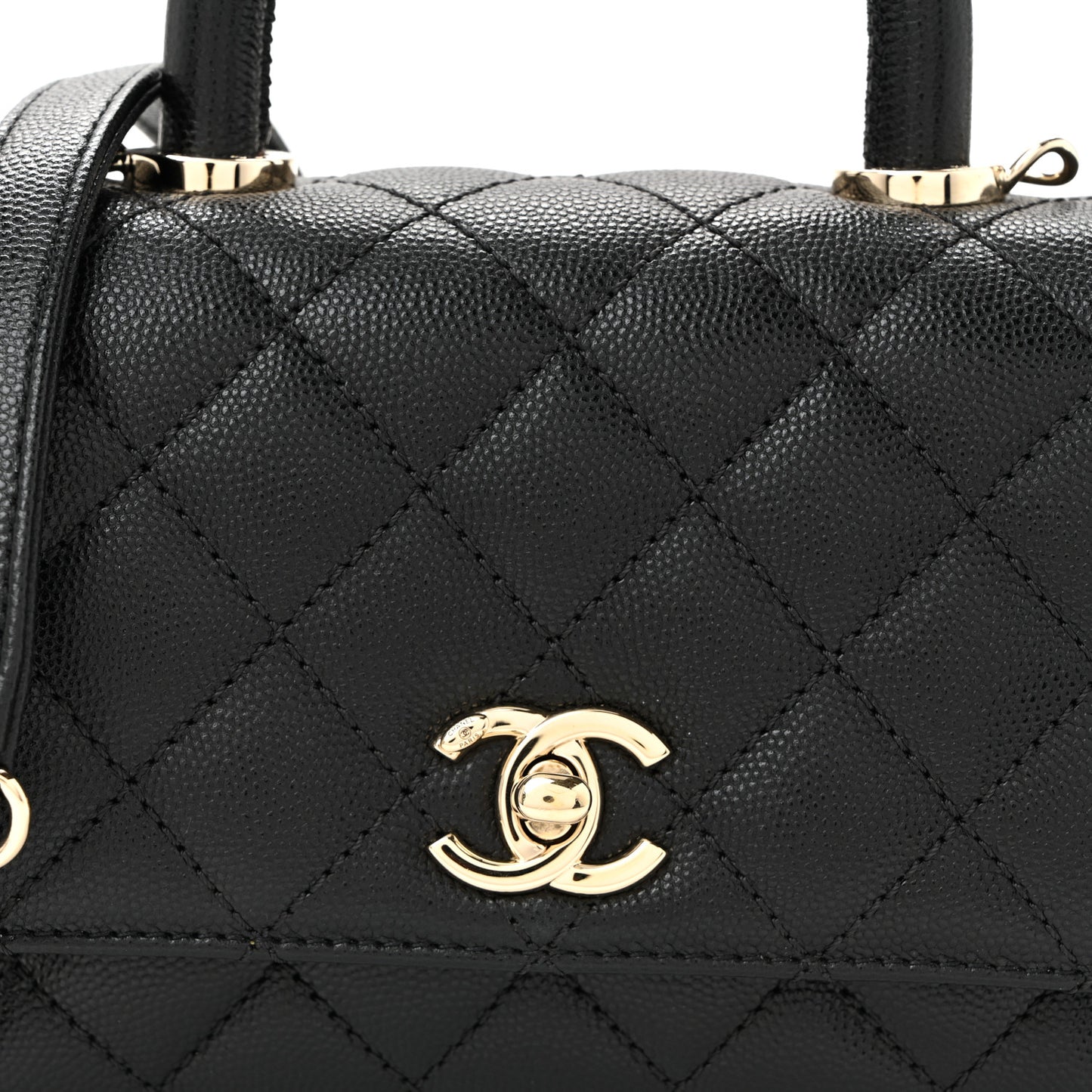 Caviar Quilted Extra Mini Coco Handle Flap Black