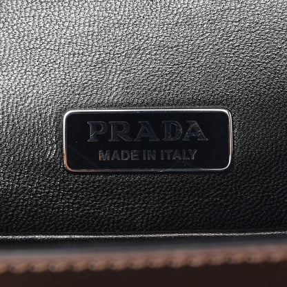 Prada Metallic Vitello Saffiano Cahier Bag Cammeo Black 6 of 6