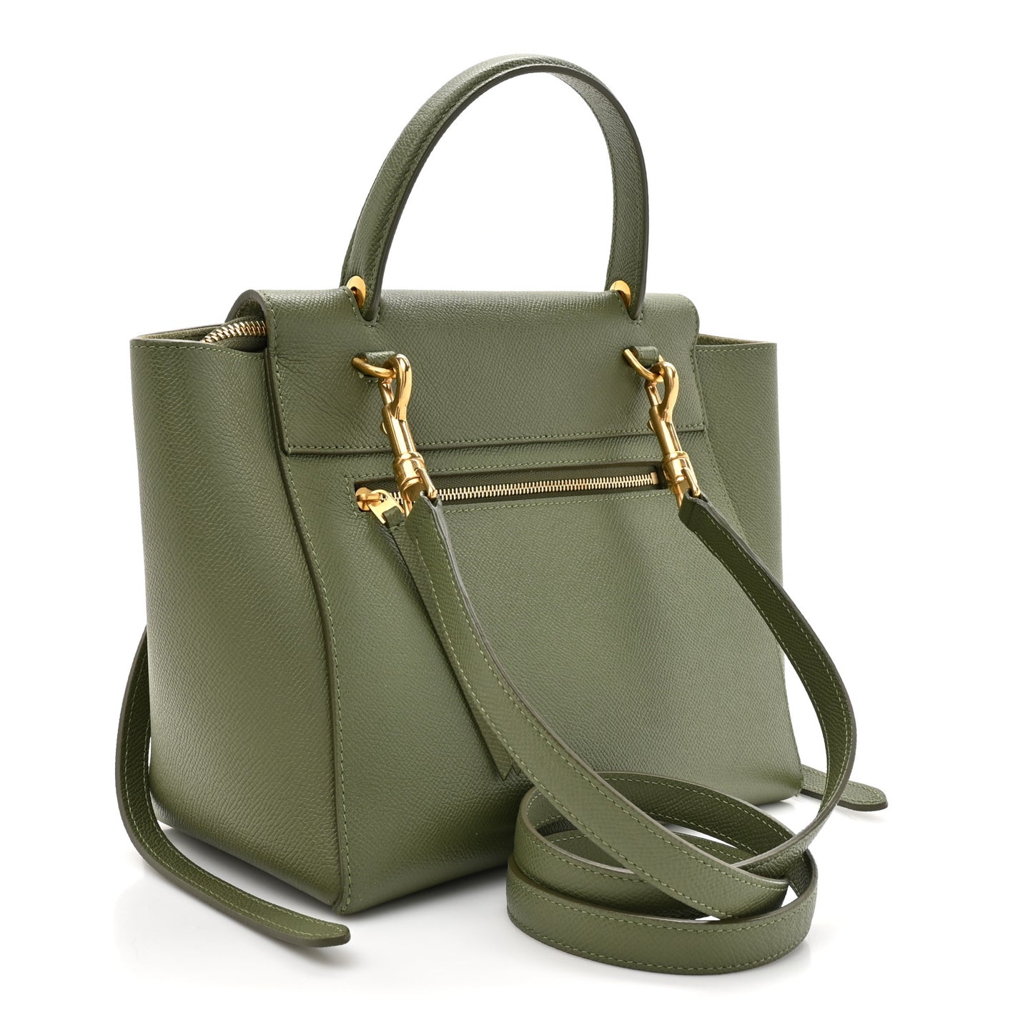 Grained Calfskin Micro Belt Bag Army Green