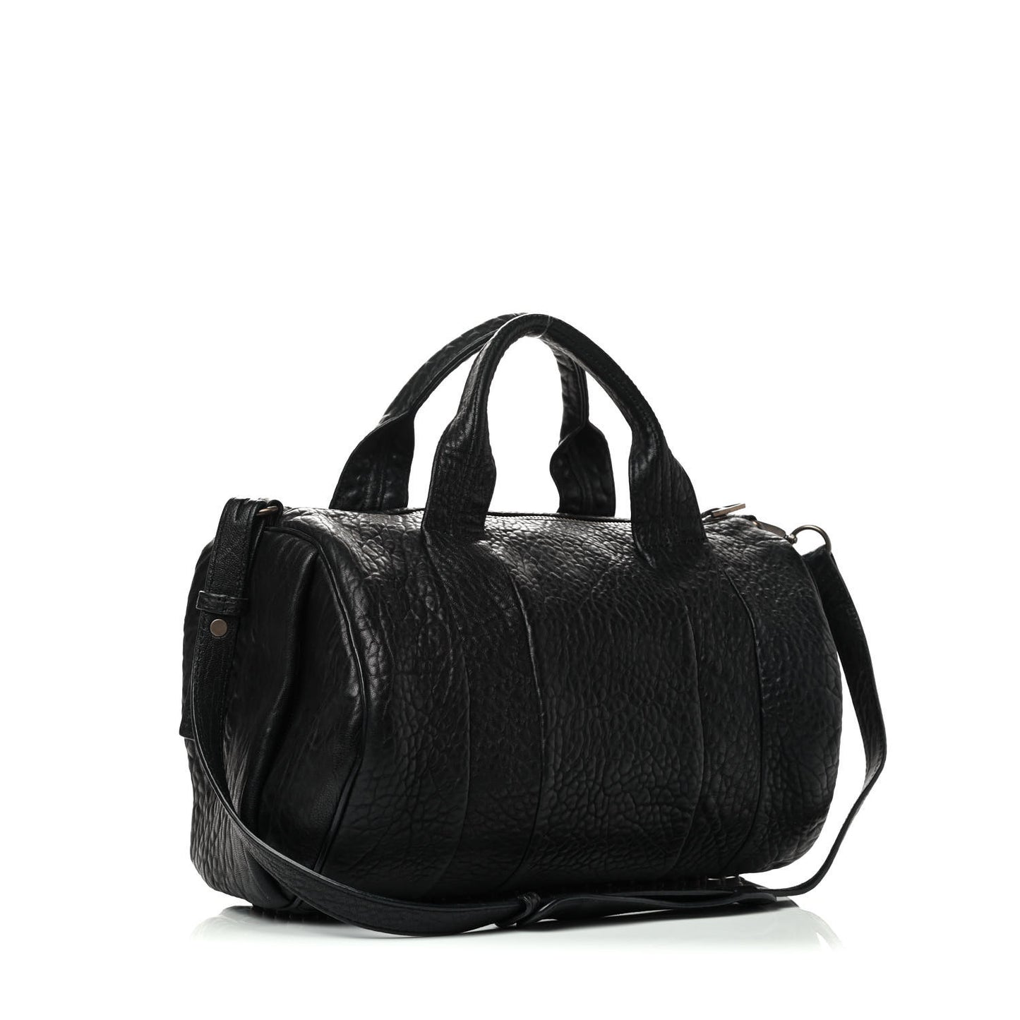 Pebbled Lambskin Rocco Black Antique Brass Hardware