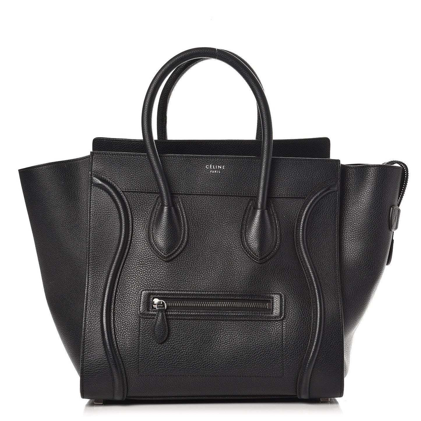 Drummed Calfskin Mini Luggage Black