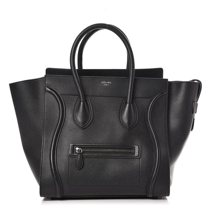 Celine Drummed Calfskin Mini Luggage Black 1 of 11