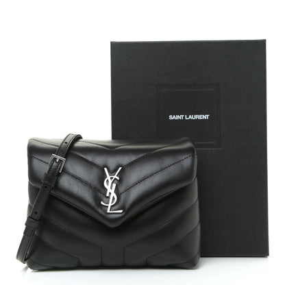 Saint Laurent Calfskin Y Quilted Monogram Toy Loulou Crossbody Bag Black 11 of 11