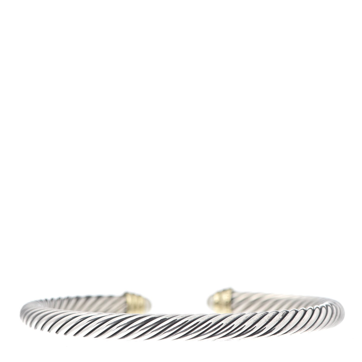 Sterling Silver 14K Yellow Gold Pearl 5mm Cable Classics Petite Color Bracelet