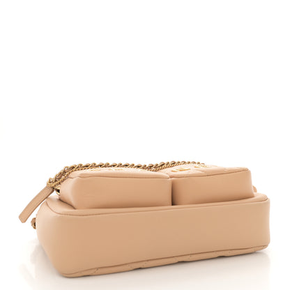 Chanel Calfskin Quilted Small Camera Case Beige 4 of 13