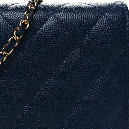 Chanel Caviar Quilted Golden Class Wallet On Chain WOC Navy 12 of 12