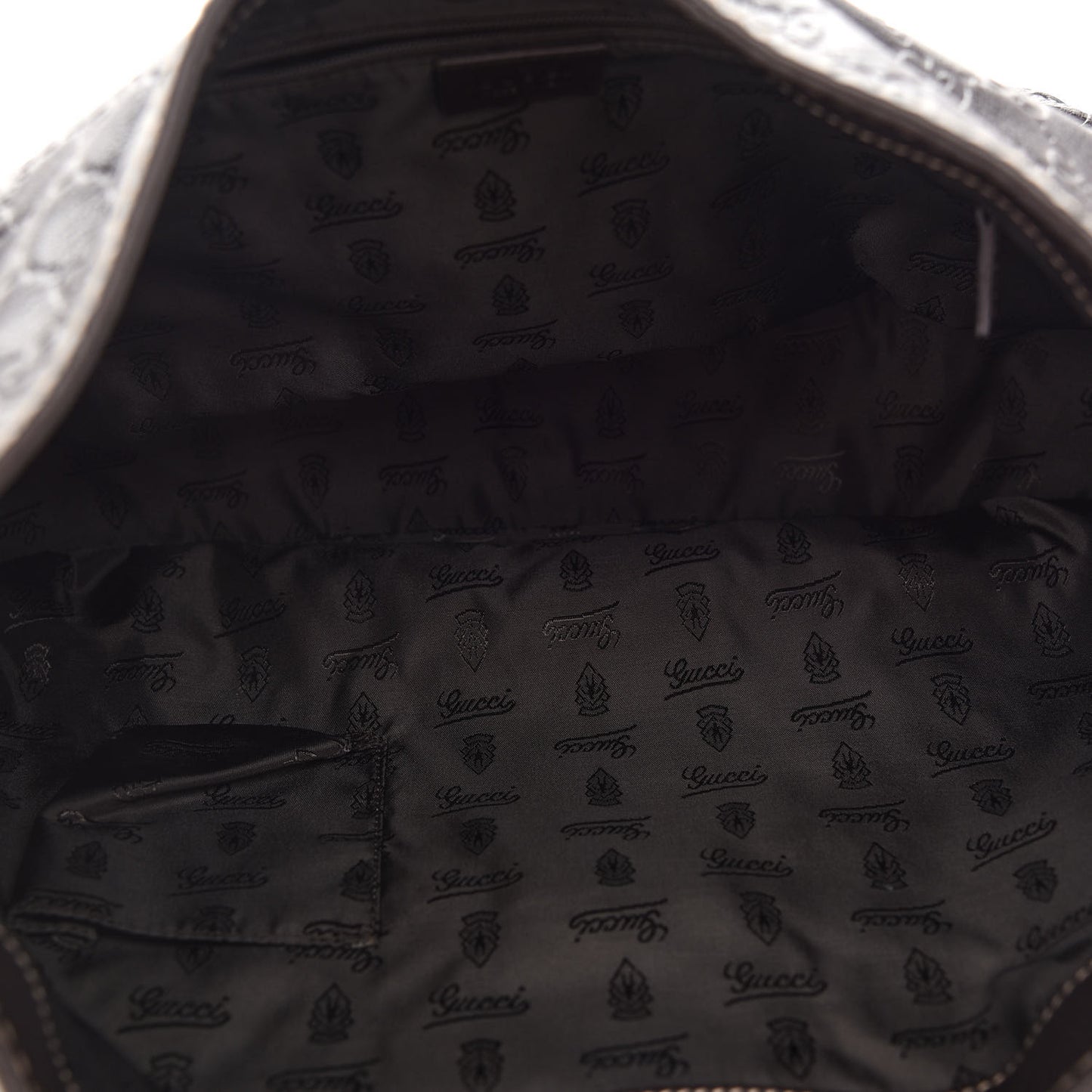 Guccissima Large New Ladies Web Hobo Dark Brown