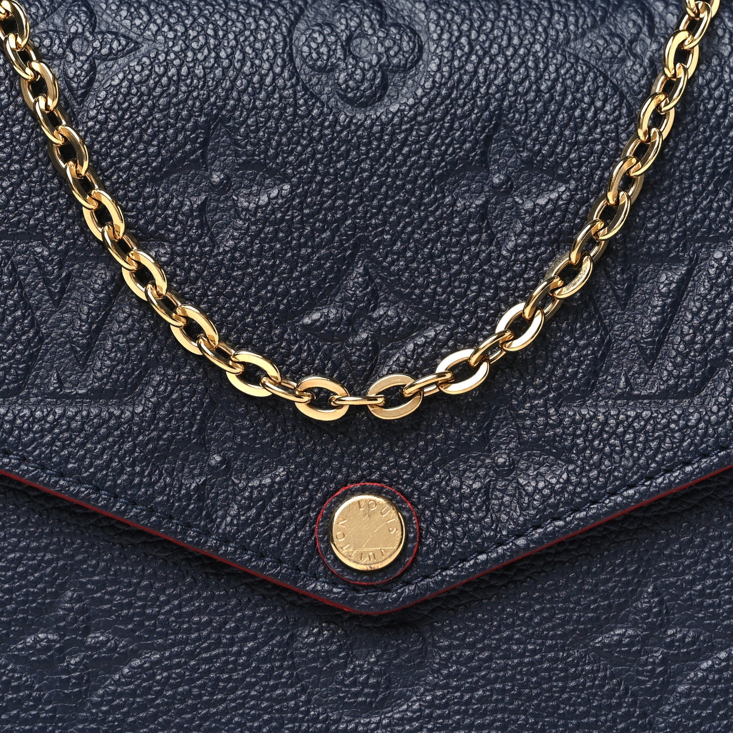 Empreinte Pochette Felicie Chain Wallet Marine Rouge