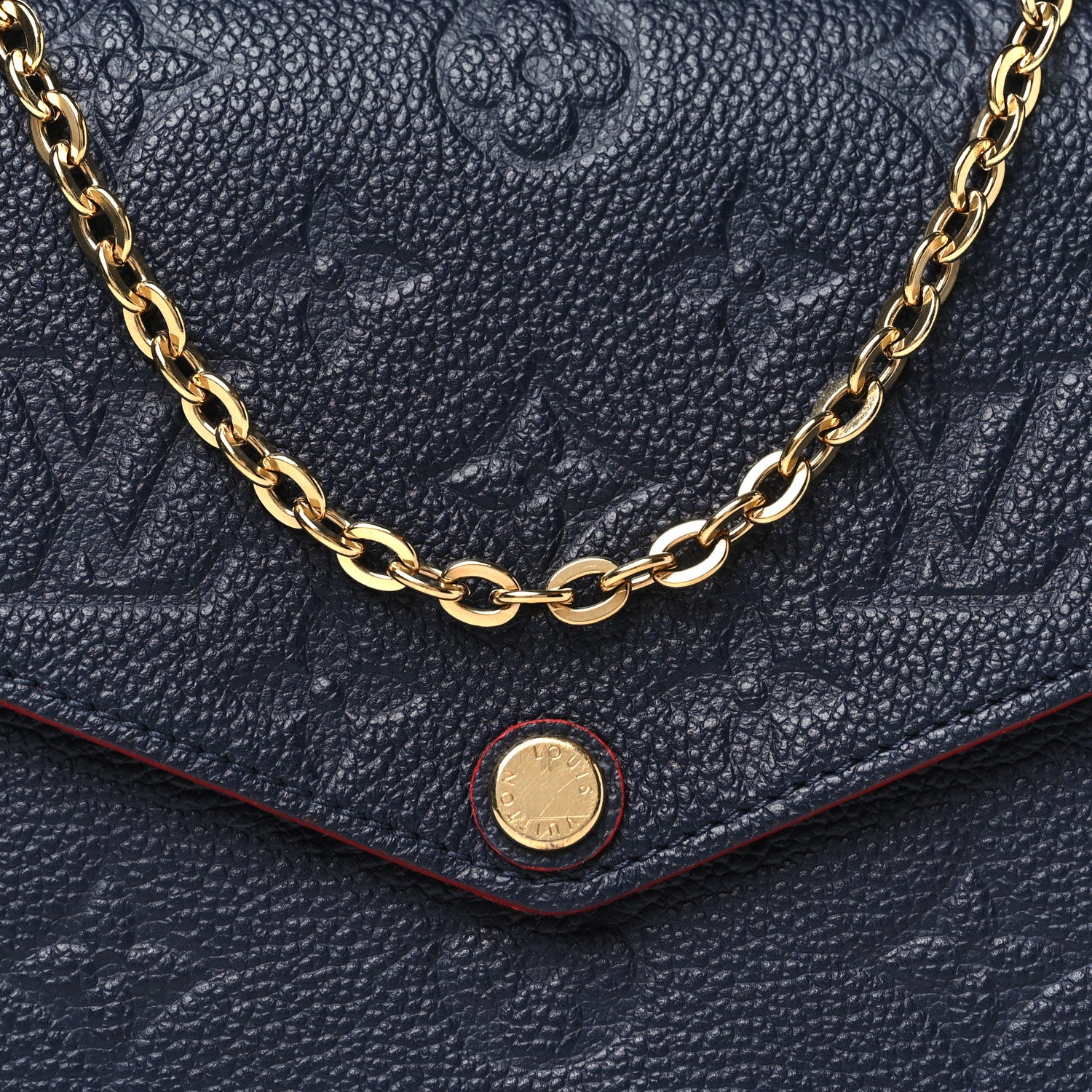 Louis Vuitton Empreinte Pochette Felicie Chain Wallet Marine Rouge 8 of 10