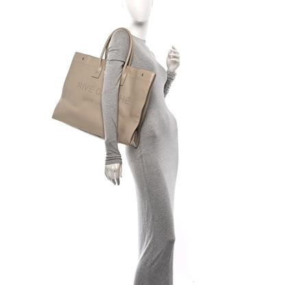 Saint Laurent Vitello Large Rive Gauche Tote Sea Salt 2 of 11