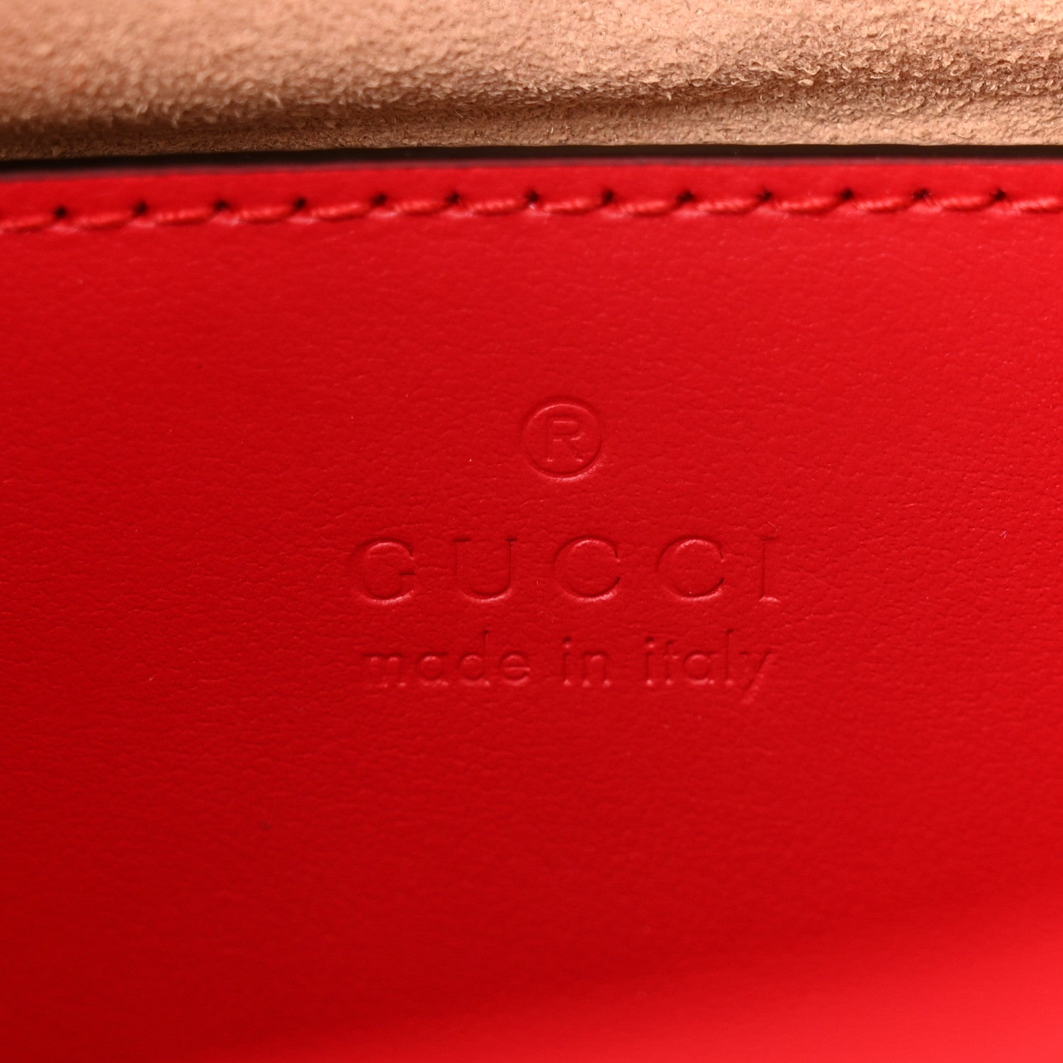 Gucci Calfskin Matelasse Mini GG Marmont Square Shoulder Bag Hibiscus Red 6 of 12