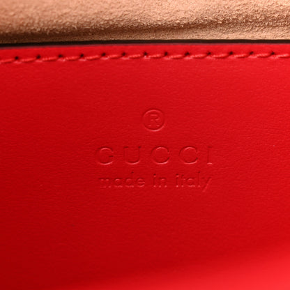 Gucci Calfskin Matelasse Mini GG Marmont Square Shoulder Bag Hibiscus Red 6 of 12