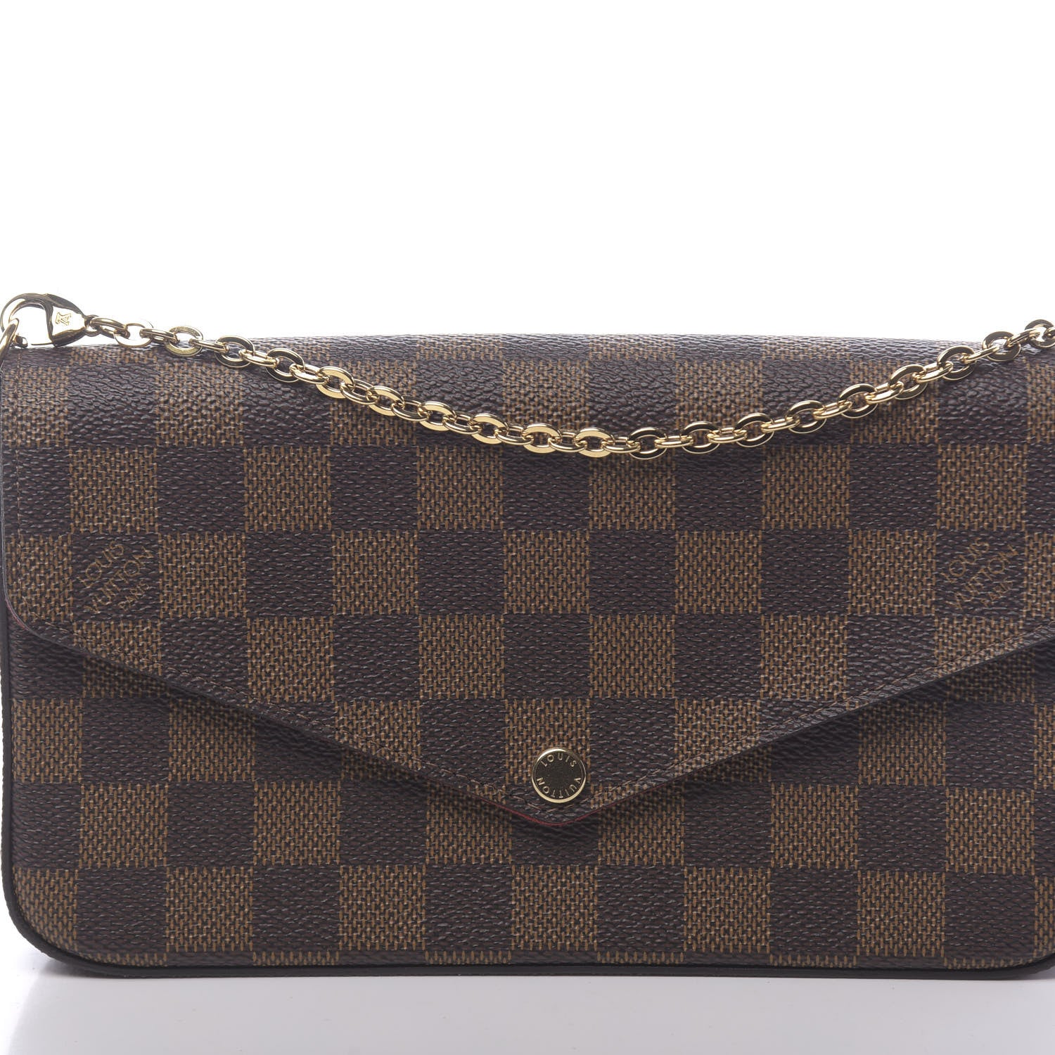 Louis Vuitton Damier Ebene Pochette Felicie Chain Wallet 10 of 13